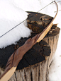 Elatha's Bow, fantasy styled functional archery sculpture, custom carved wood piece. : Special Spring sale this month, enter coupon Spring2014 to save 15% off all pieces!    This is Elathans Bow,  Elatha was a Fomor king who
