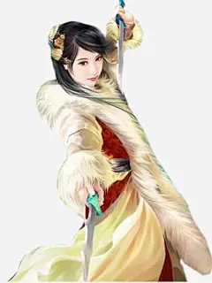 皮衣双剑侠女古风手绘高清素材 剑侠 古风 皮衣 免抠png 设计图片 免费下载