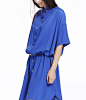 半圆制衣原创设计竹纤维蓝色宽松棉麻文艺连衣裙 新款 2013 正品 代购  一只氧气 - 想去