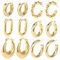 6 Pairs Gold Chunky Hoop Earrings Set for Women Hypoallergenic Thick Open Twisted Huggie Hoop Jewelry for Birthday/Christmas Gifts : Amazon.ca: Clothing, Shoes & Accessories