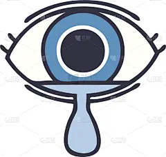 彩色图片,动物眼睛,动画片,可爱的,艺术品,矢量,情感,飘然,不高兴的,哭