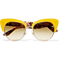 Dolce & Gabbana Cat-eye gold-tone and acetate sunglasses