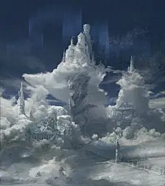 手绘动漫插画仙境高清素材 平面电商 创意素材