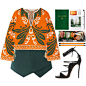 A fashion look from June 2015 featuring Emilio Pucci, high waisted skirts and black shoes. Browse and shop related looks.