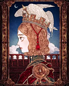 韩国插画艺术家 지설희 一组唯美装饰人像插画作品欣赏