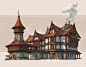 Medieval Inns, Jourdan Tuffan : I noticed that I haven't done many medieval style architecture, so I decided to do these as practice! Hope you like them!