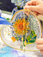 沙龙布置|彩绘玻璃画DIY现场花艺布置