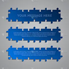 横幅制作的拼图矩形形式。矢量拼图片段模板。