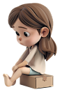 可爱，小宝宝，小孩子，免抠素材，C4D，合成 c4d素材 家居素材 IP角色 c4d 树叶 三维场景 KV 电商美工群:129134938  c4d搭建 大促元素 电商立体场景 PNG 合成素材