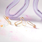 Second Hole Pave Topaz Safety First Earring