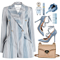 A fashion look from May 2016 featuring long sleeve romper, blue shoes and leather handbags. Browse and shop related looks.