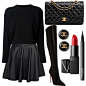 A fashion look from April 2014 featuring crewneck sweatshirt, skater skirt and thigh boots. Browse and shop related looks.