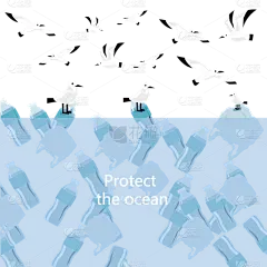 扁平-保护海洋环保元素-SVG-海鸥