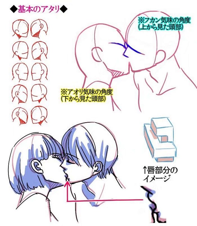 亲嘴接吻绘画参考 ​​​​