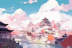 治愈风景美景插画