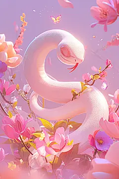 卡通蛇IP蛇年模型