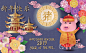 可爱猪卡通形象2019猪年海报新春新年年会海报矢量AI平面设计素材-淘宝网