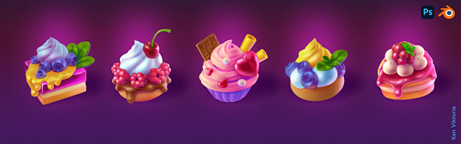 Sweet desserts icon ...