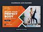 Fitness social media post or work out banner or gym social media template or sport banner template or fitness and gym social media banner template or facebook ads banner