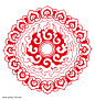红色火纹传统圆形图案