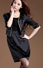 2012春秋 正品新款 OL通勤 高腰修身 黑色经典 蕾丝连衣裙21365