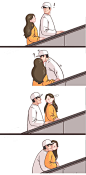 韩国插画家gyung笔下的情侣日常  好甜 ​​​​