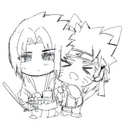 ₊⁺ʚ✞鸣人不给查 天照烧到脂肪层惹₊。整点表情包属于是，出息了一个小时摸4张#佐鸣 #火影忍者 #板绘 #佐鸣永远热恋 #同人@A3333，采集@屿堍