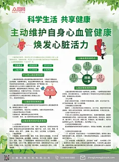 绿色清新预防心脑血管疾病海报