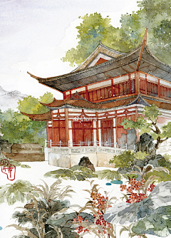 要努力画画喵~采集到水彩建筑
