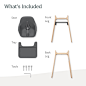 Amazon.com: UPPAbaby Ciro 高脚椅/时尚、易清洗的设计/完美贴合的托盘,将宝宝带到桌子上/正在申请专利的安全带/双位置,180 度旋转脚踏板/杰克(炭灰色/橡胶木) : 婴儿用品