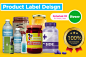 product label design, bottle label design, box packaging