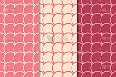 一套几何装饰。樱桃红无缝图案