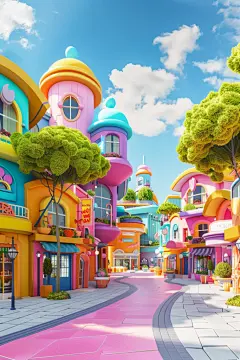 C4D电商城市场景虚拟空间设计