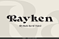 Rayken时尚复古优雅酸性粗体字品牌logo潮流海报标题衬线英文字体
