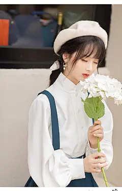 池夏 诗仙集:晴暖 白色米色衬衣内搭日常百搭原创改良汉服女秋冬-淘宝网