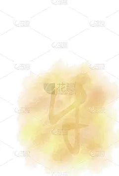 插图的新年贺卡与日本汉字“牛”和水彩风格的背景。