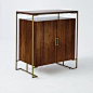 Baron Deco Bar Cabinet - Espresso | West Elm, if the cabinet was lower you could hang wine glasses