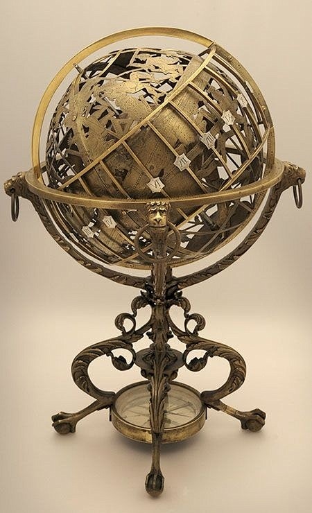 机械天体地球仪，法国十六世纪造。这种精细...