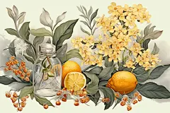 板蓝根中草药药材插画