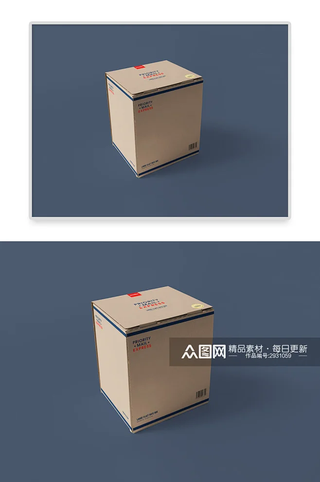 快递包裹瓦楞牛皮纸箱纸盒包装样机素材-花瓣网