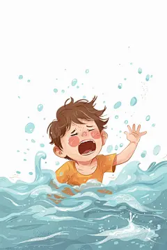 预防溺水人物设计插画