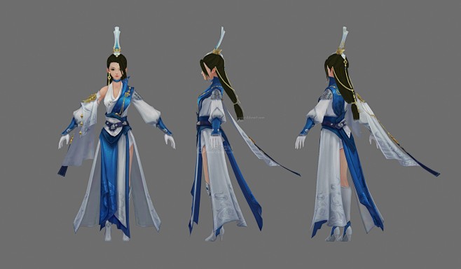 古代女人四，仙侠女孩，小师妹，修真女孩，修仙，青云派3d模型 - 角色人物 - 蜗牛模型网 - www.3dsnail.com
