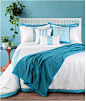 璞栎床品  现代  简约  蓝色  样板房床品PCMPL0171
