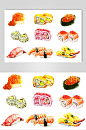 海鲜美食寿司插画素材