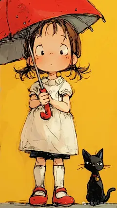 手机壁纸｜下雨天我有小猫作伴