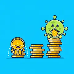 新冠病毒和经济，卡通矢量图插画矢量图设计素材
