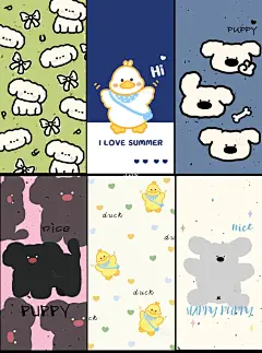 原创壁纸/ins简约风/韩系小狗