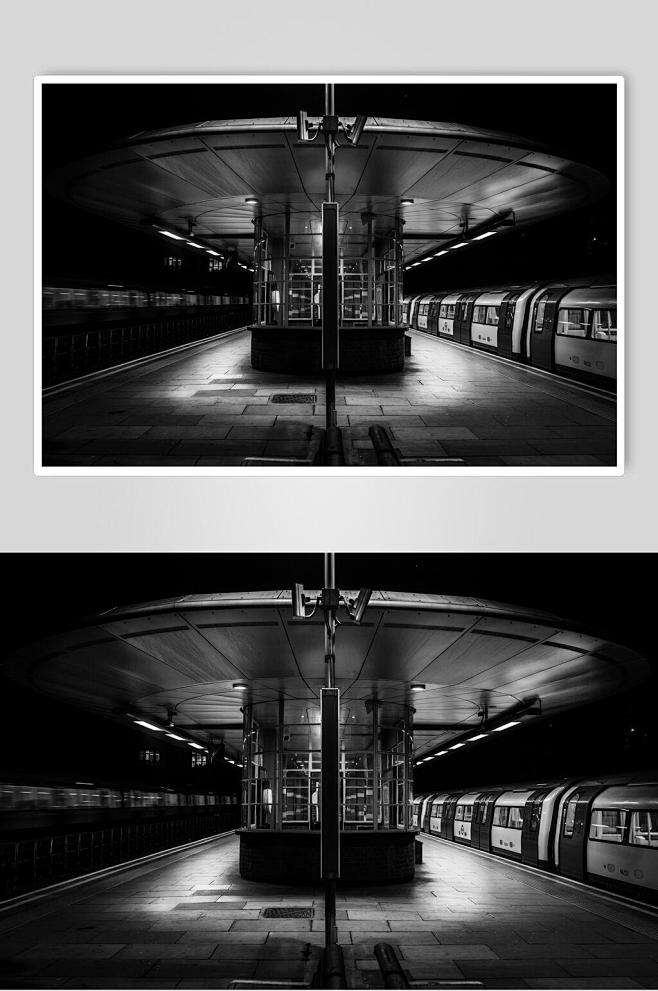 黑白车站高清图片