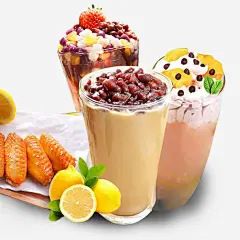 冬日奶茶小吃组合图免抠素材_元小素 https://iipng.com 双拼奶茶 小吃 小吃奶茶组合 水果 水果奶茶 清新 热饮 红豆奶茶 组合图 草莓