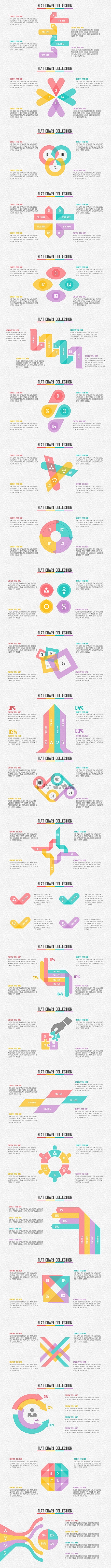 清新扁平多色可视化信息图表25套【第三期...